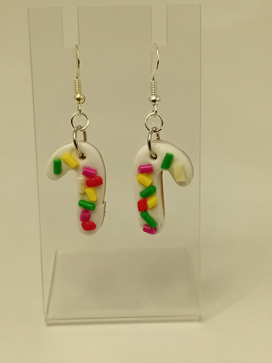polymer clay version on iced biscuit Christmas cane