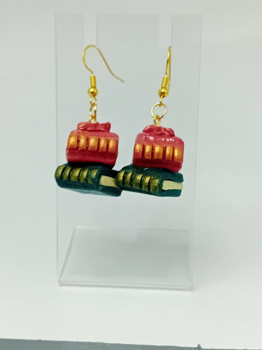 Butterfly book earrings with gold or silver dangles and highlights