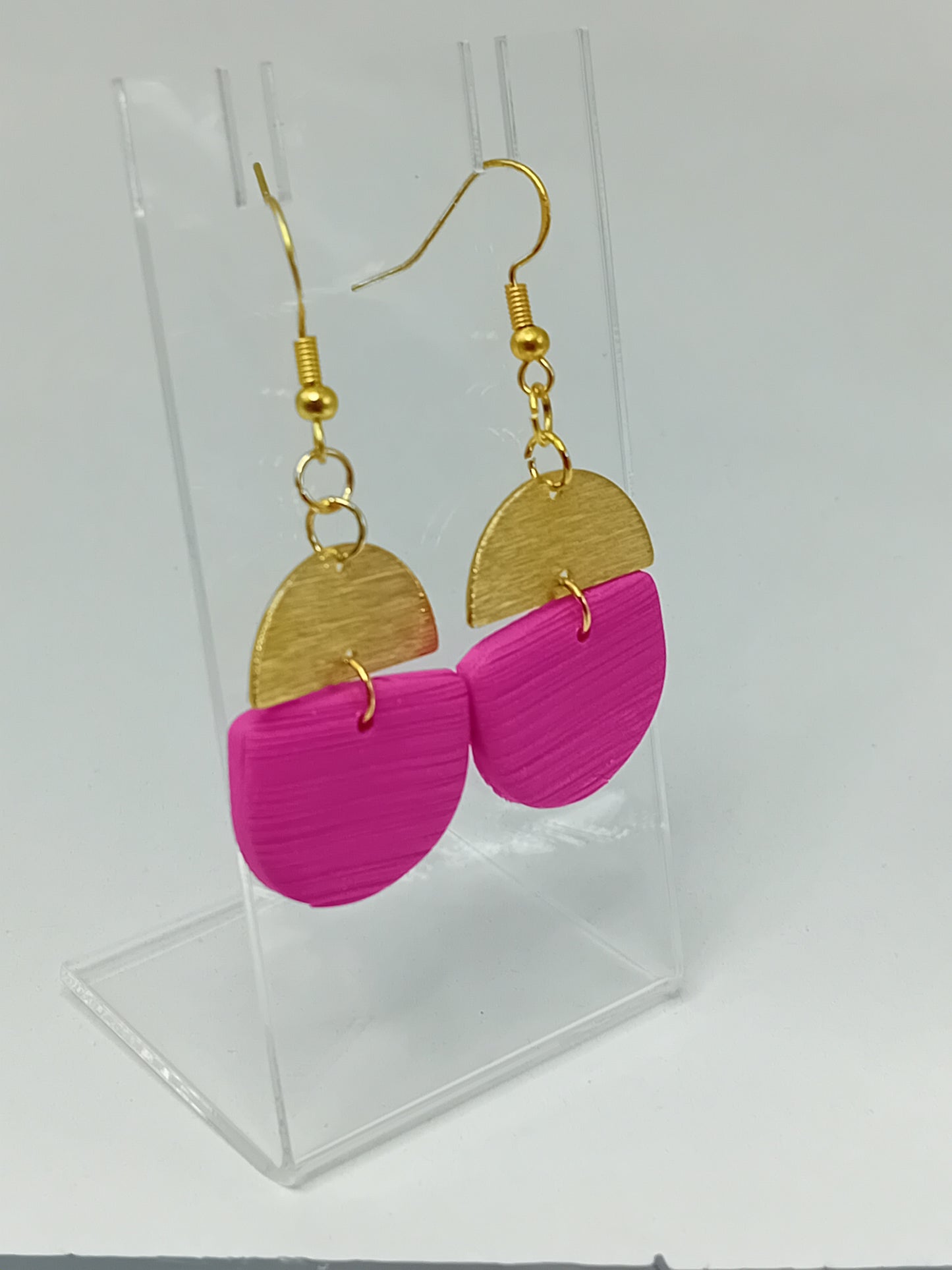 Sunrise pink polymer clay earrings