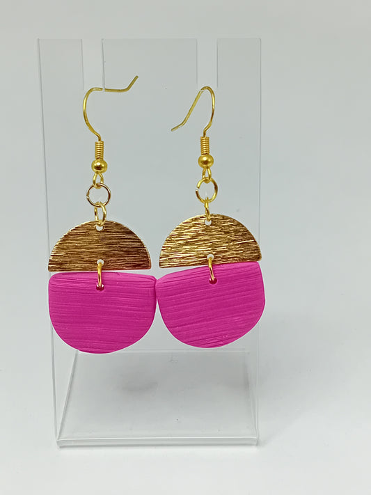 Sunrise pink polymer clay earrings